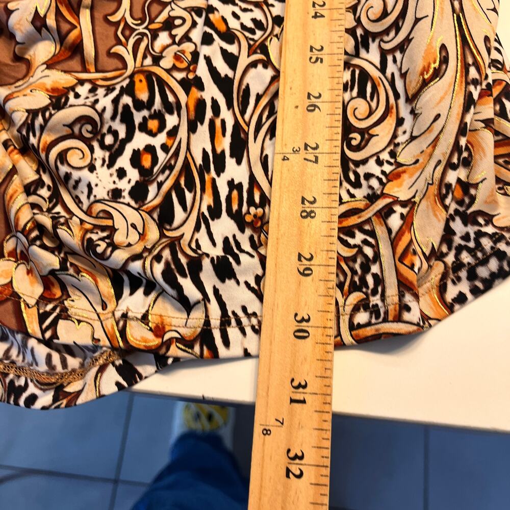 Cache Brown Leopard Print One Shoulder Blouson Mi… - image 6